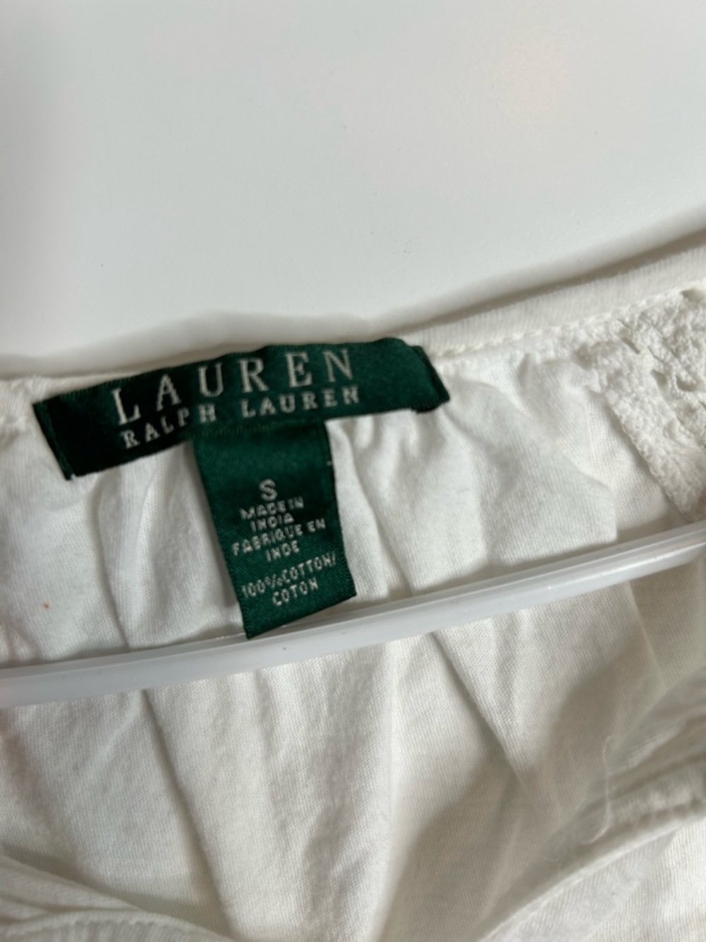 Lauren Ralph Lauren Women’s Small White Top Tie Front 6207 - Picture 3 of 7
